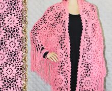 Вязаная шаль крючком Морошка.