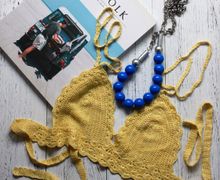 Бралетт с отделкой кроше из лимонной пряжи