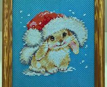 Вышивка крестом "Зимний зайчишка"