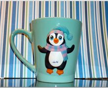 Кружка с декором из полимерной глины