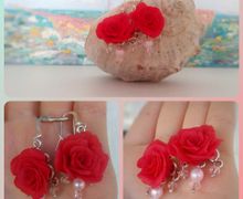 Сережки с розами