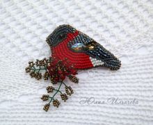 Брошь "Снегирь"