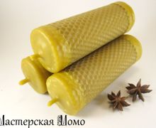 Вощенная свеча "Соты" (2)