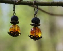 Серьги "Солнечный день и безлунная ночь"