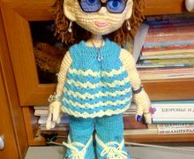 Интерьерная кукла, Авторская поделка-Дама с собачкой