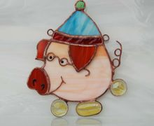 Витраж "Учёный поросёнок"