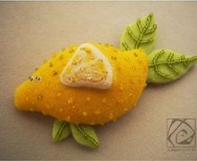 Брошь Лимон-Рыба