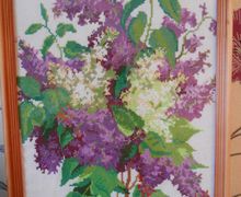 Вышитая картина "Сирень"