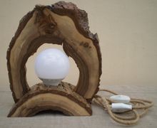 Деревянный LED настольный светильник из ореха, ручная работа