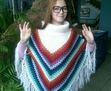 Радужное пончо