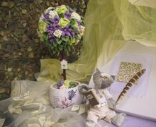 Кот Ученый (композиция: топиарий и игрушка тильда)