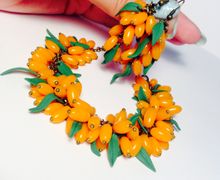 Облепиха, комплект из серёг и браслета