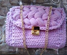 Вязаная сумка "Розовое золото"