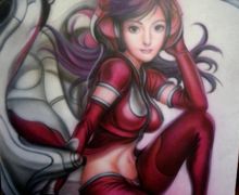 Картина в технике аэрография без рамы