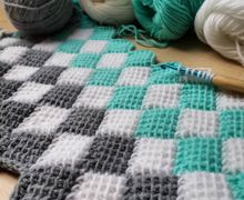 Плед Туниское вязание