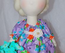 Текстильная, интерьерная кукла по имени Снежинка