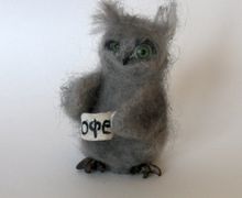 Валяная миниатюра Сова Доброе утро!