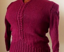 Бордовый джемпер ручной работы