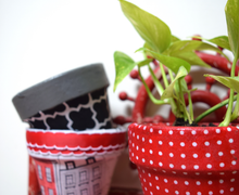 Декорируем горшок для цветов