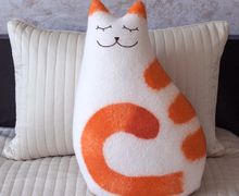 Валяная шерстяная подушка Рыжая нега