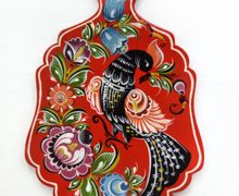 Декоративная досочка "Душенька"-городецкая роспись
