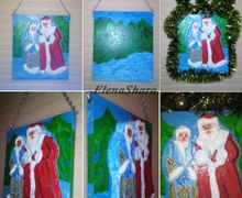 Настенная композиция "Дед Мороз и Снегурочка"