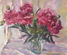 картина маслом Пионы