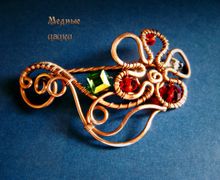 Медная брошь "Цветок"