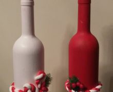 новогодние декорированные бутылки