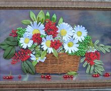 Картина "Корзина с ромашками"