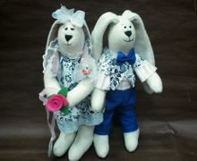 Свадебная парочка зайчиков тильда Василий и Василиса ручной работы