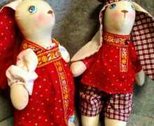 зайцы текстильные