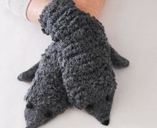 Варежки вязаные "Ёжики"