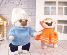 игрушка вязаная амигуруми мишка тедди Зефирчик