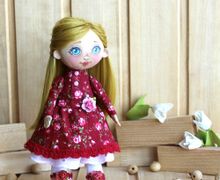 Текстильная интерьерная куколка Агаша.