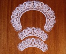 Вологодское кружево- комплект,воротник и манжеты " Волна"