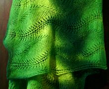 Палантин из натуральной пряжи Кауни  Green-yellow 800