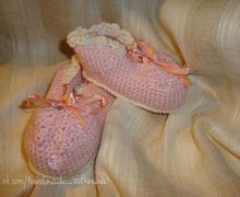 вязаные пинетки ручной работы для девочки 