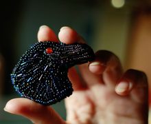 Брошь "Ворон"