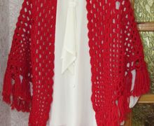 Шаль крючком  Калина