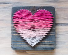 Панно Сердце в стиле StringArt