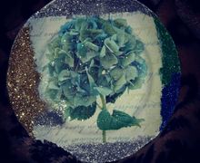 салфетка с цветком или другие лак или клей пва блестки тарелка