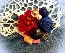 Брошь текстильная "Бархатный сезон"