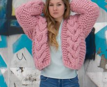 Кардиган-бомбер крупной вязки Fluffy bomber