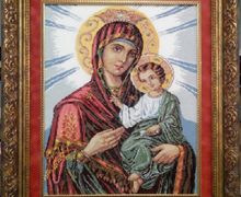 Пример оформления вышивки иконы