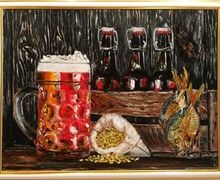 Картина маслом «Натюрморт с пивом»