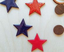 Значок деревянный "Звезда"