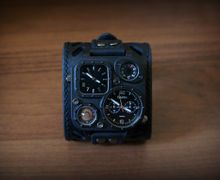 Часы мужские наручные на широком ремешке из натуральной кожи