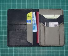 Холдер для автодокументов из натуральной кожи темно-синий