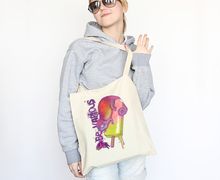 Холщовая сумка с яркой иллюстрацией "Хамелеон"